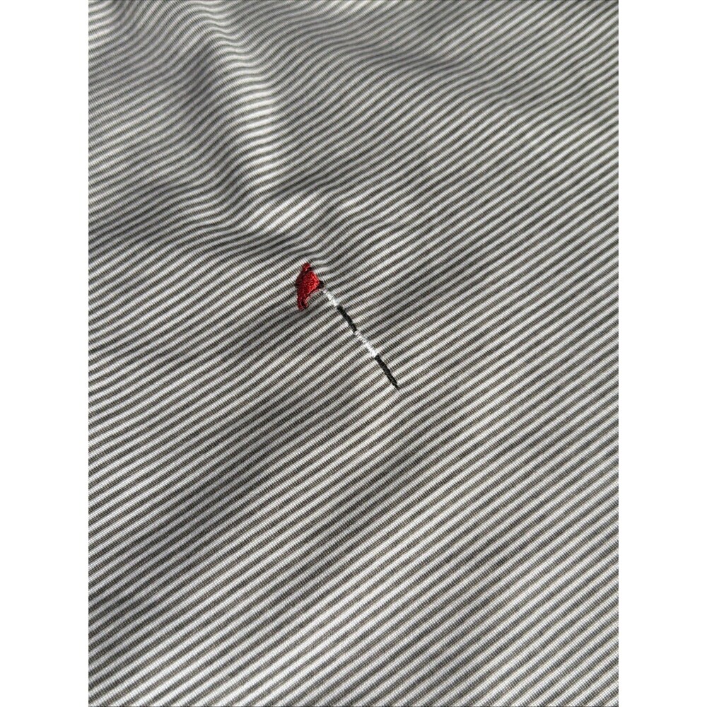 Johnny O Polo Shirt Mens Pin Flag Logo Blue Stripe XL - Picture 2 of 8